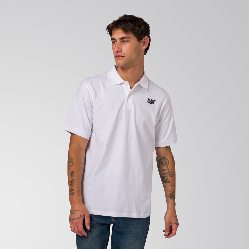 POLO HOMBRE CAT LOGO JERSEY BLANCO - 8