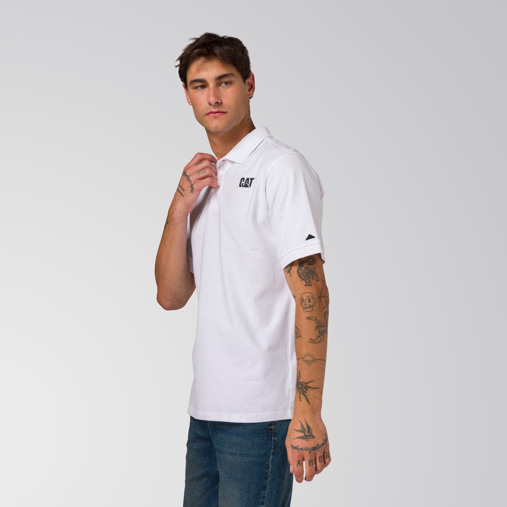 POLO HOMBRE CAT LOGO JERSEY BLANCO - 9