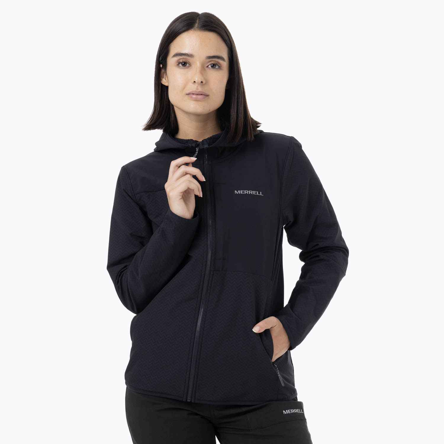 CASACA MUJER SWEATSHIRT FULL ZIPPER NEGRO - 1