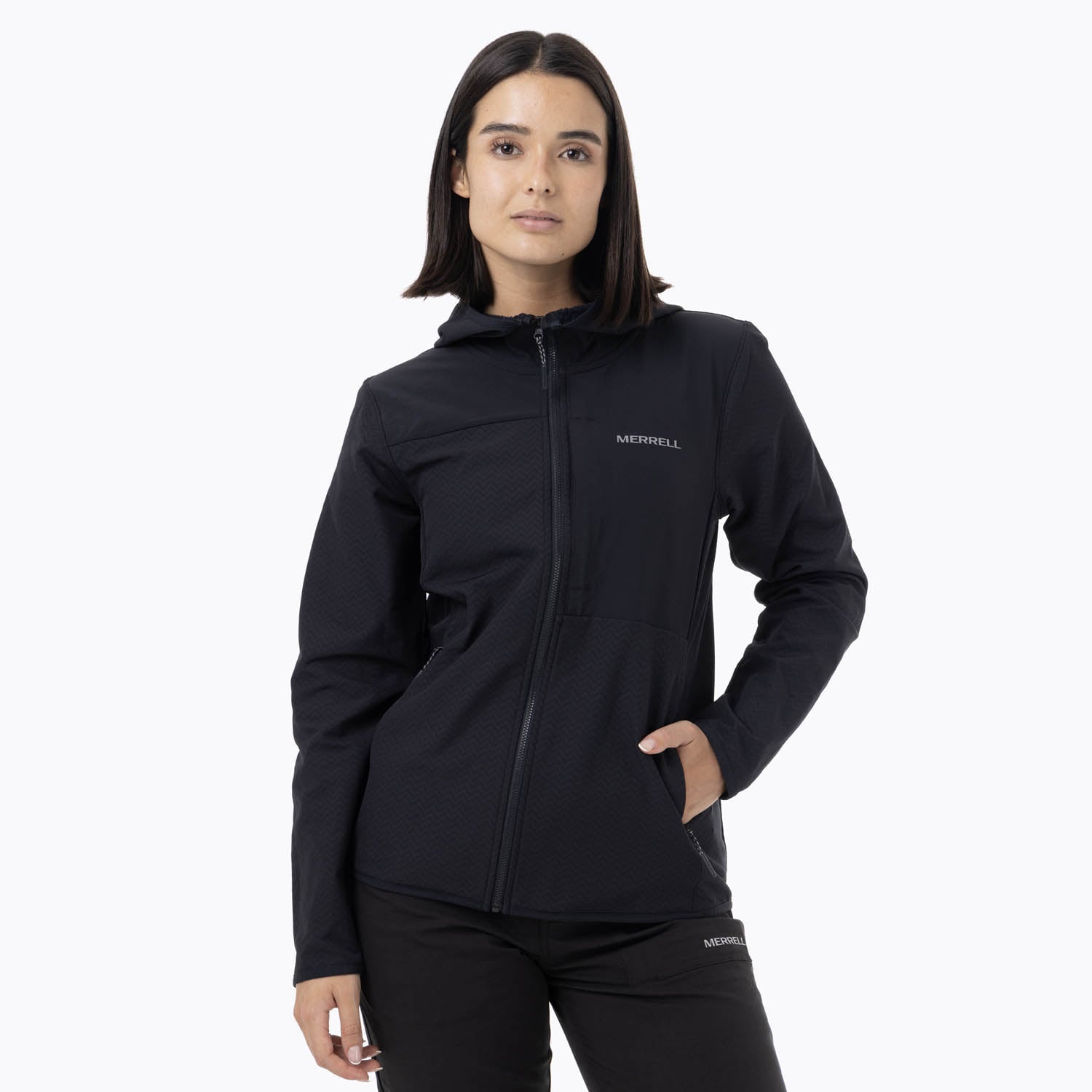 CASACA MUJER SWEATSHIRT FULL ZIPPER NEGRO - 3