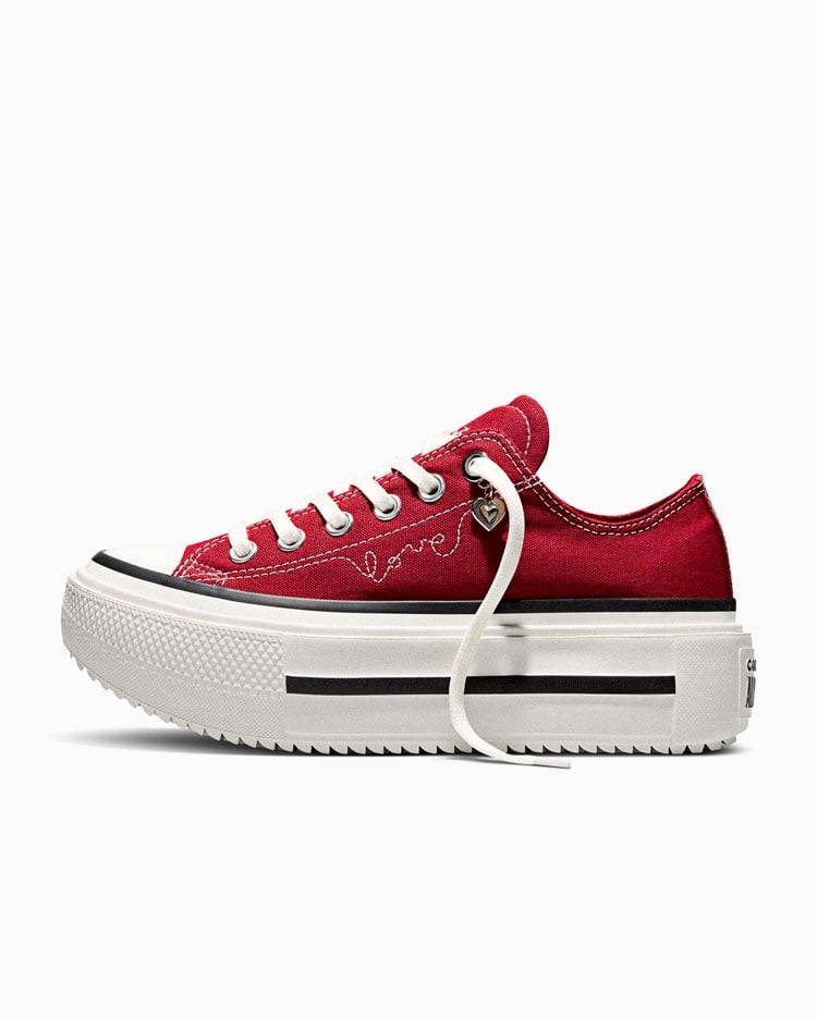 ZAPATILLAS MUJER CHUCK TAYLOR ALL STAR DOUBLE STACK PLATFORM HEARTS ROJO - 2
