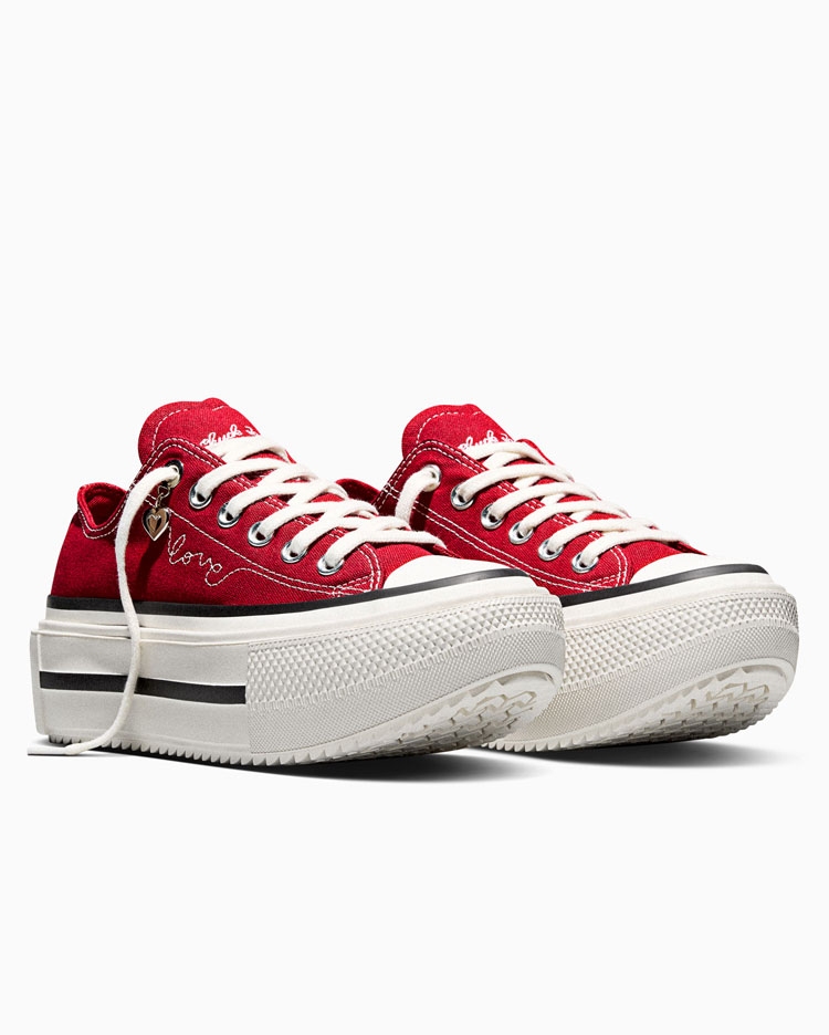 ZAPATILLAS MUJER CHUCK TAYLOR ALL STAR DOUBLE STACK PLATFORM HEARTS ROJO - 4