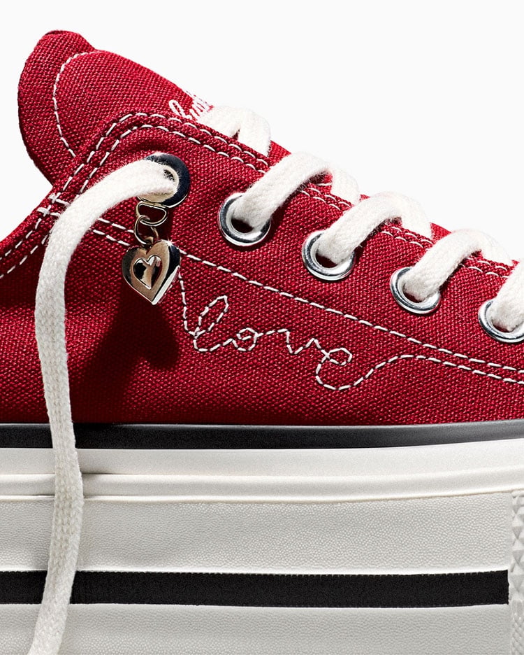 ZAPATILLAS MUJER CHUCK TAYLOR ALL STAR DOUBLE STACK PLATFORM HEARTS ROJO - 7