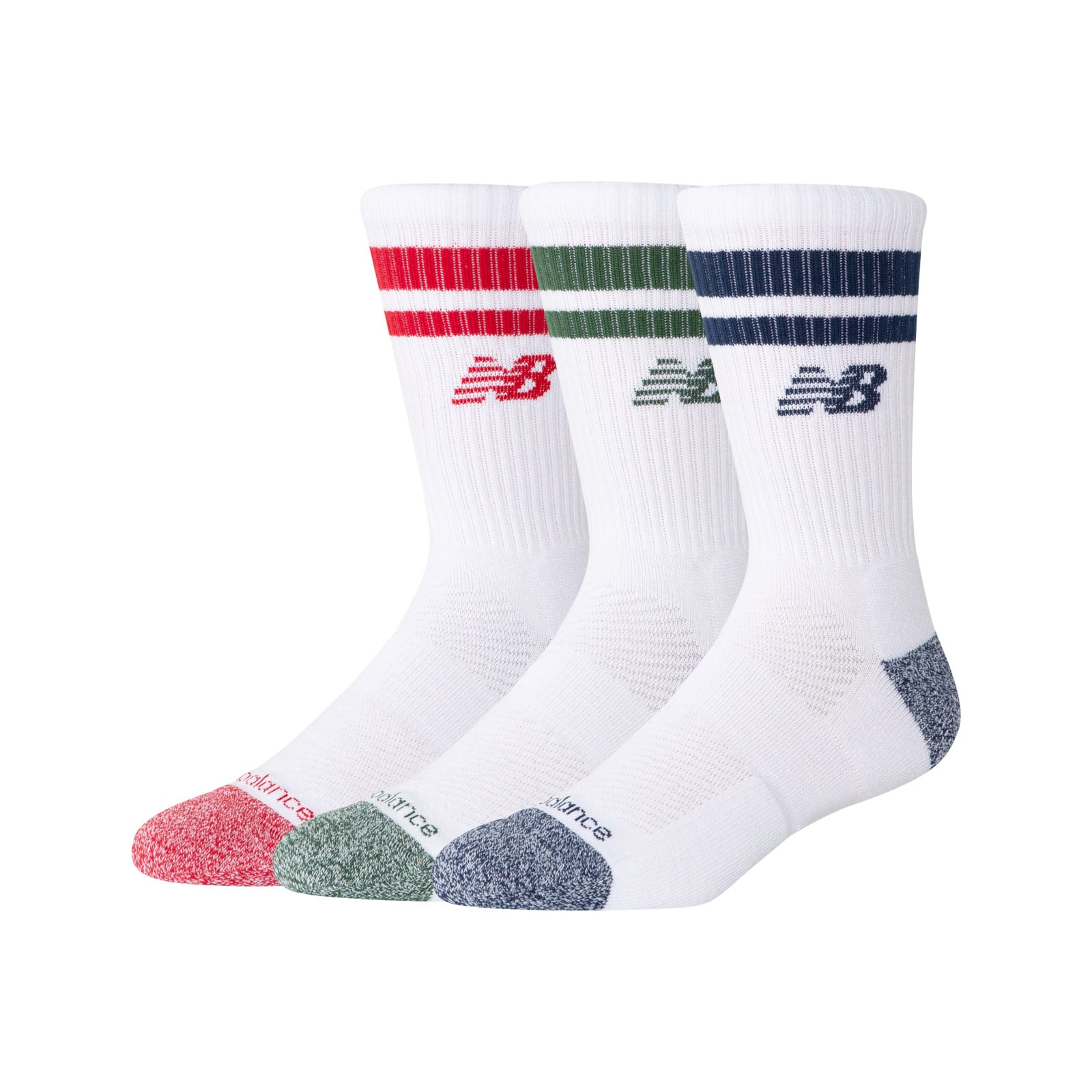 MEDIAS ACTIVE LIFESTYLE STRIPED CREW SOCKS 3 PACK MULTICOLOR - 1