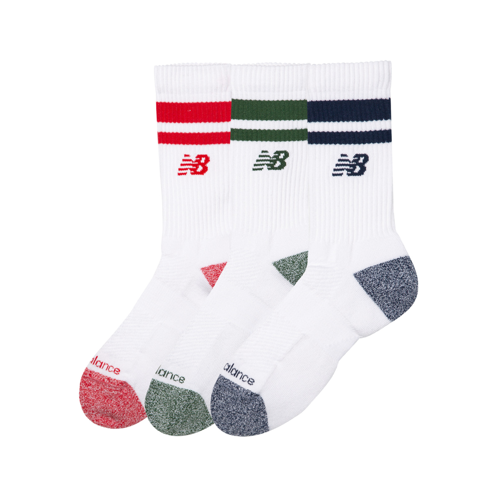 MEDIAS ACTIVE LIFESTYLE STRIPED CREW SOCKS 3 PACK MULTICOLOR - 2