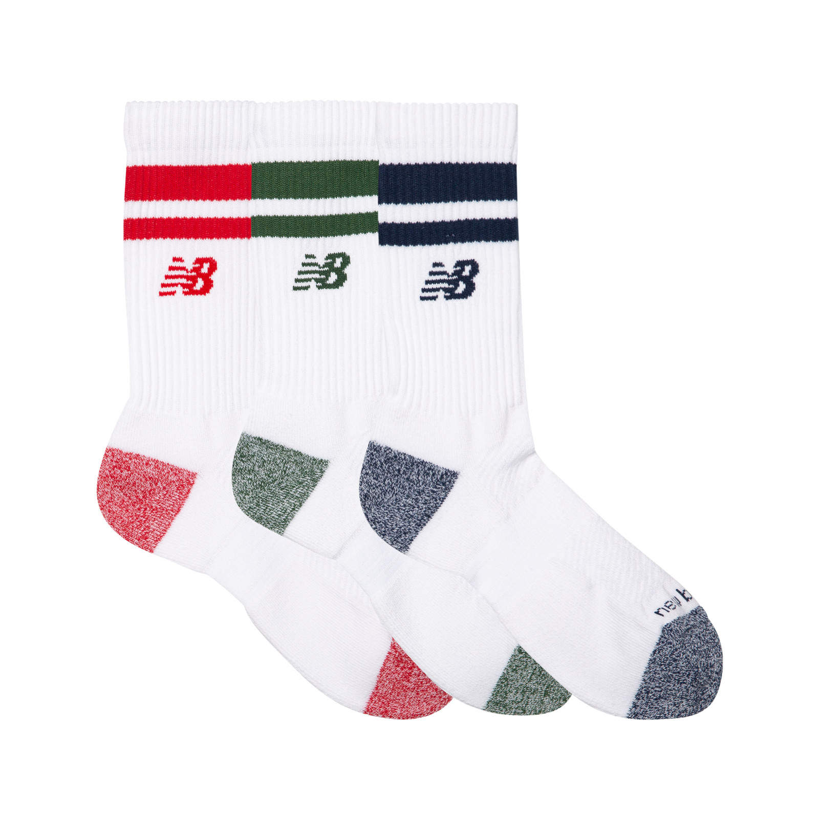 MEDIAS ACTIVE LIFESTYLE STRIPED CREW SOCKS 3 PACK MULTICOLOR - 3