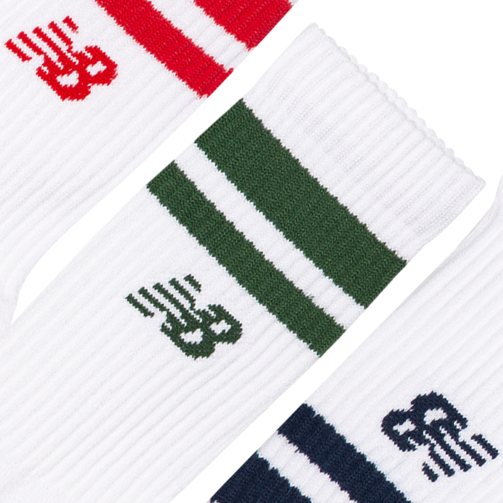 MEDIAS ACTIVE LIFESTYLE STRIPED CREW SOCKS 3 PACK MULTICOLOR - 4