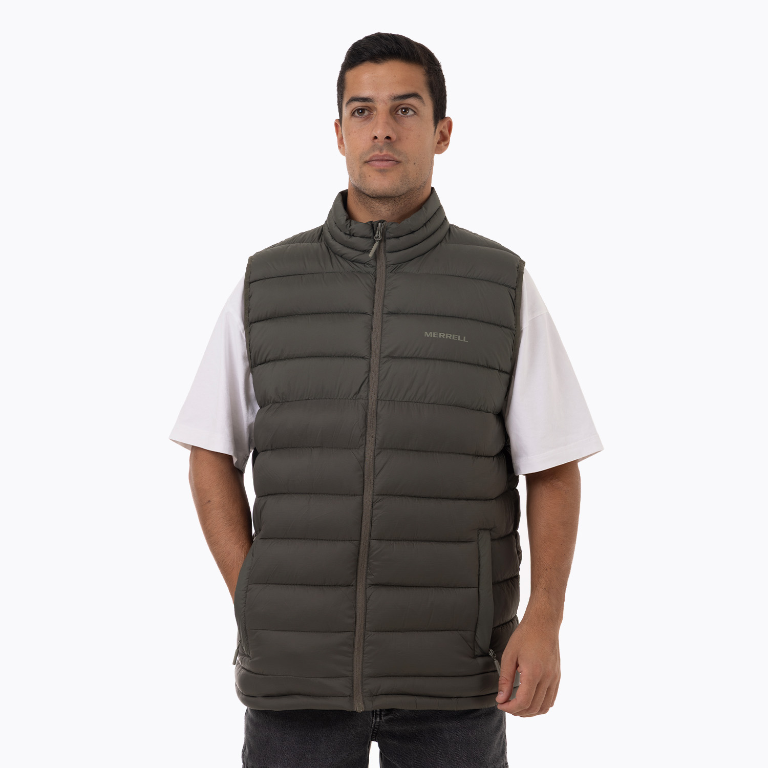 CHALECO HOMBRE HAZEIS FULL ZIPPER PARKA VERDE - 1