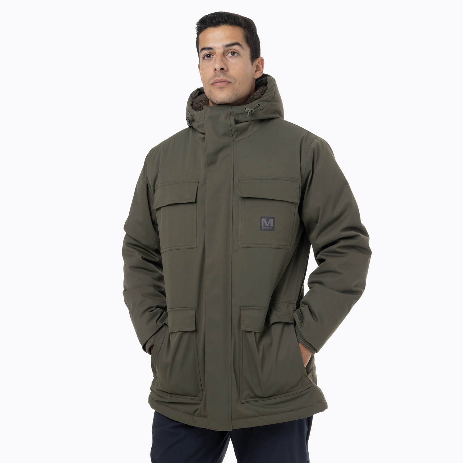 CASACA HOMBRE IONES LONG PARKA WITH HOOD VERDE - 1