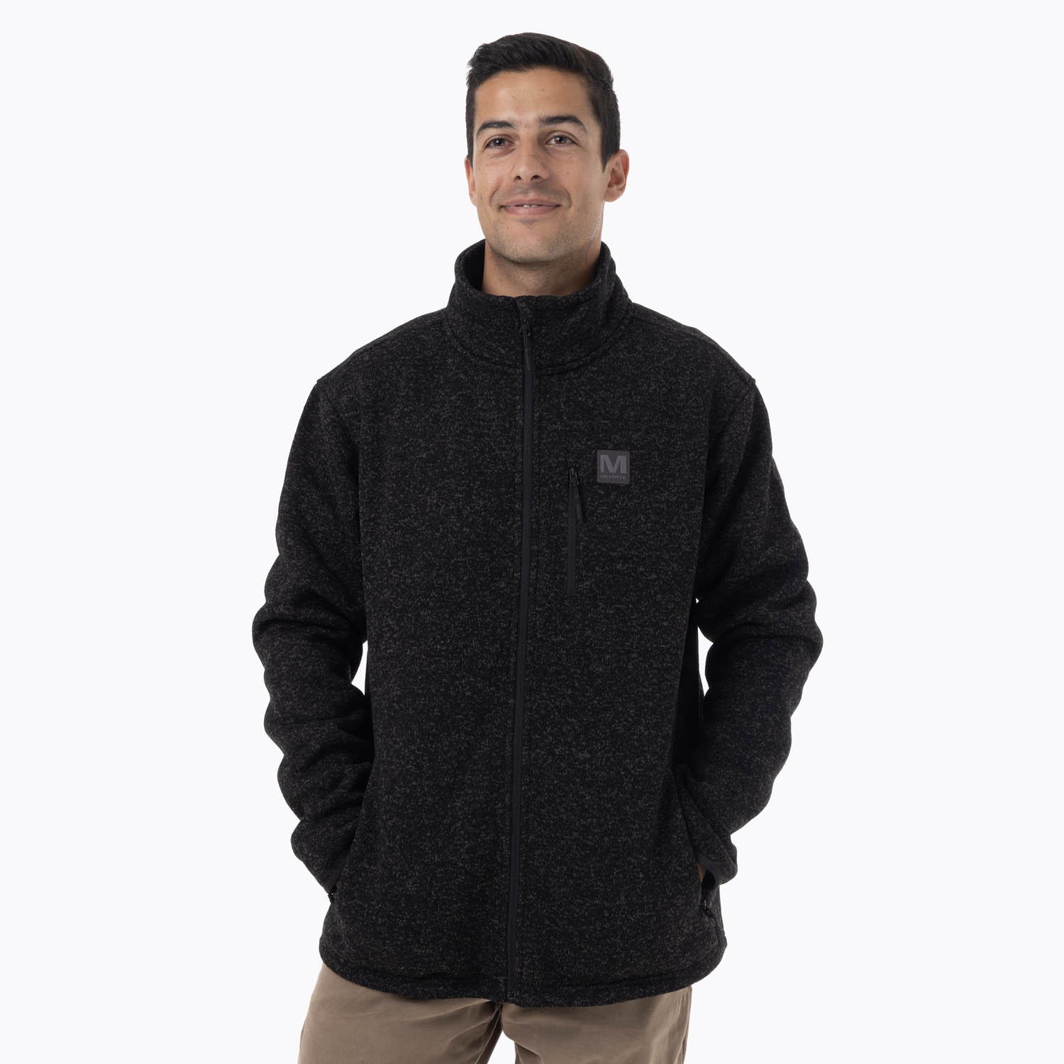 CASACA HOMBRE EPAUSS KNITTED FULL-ZIP MELANGE NEGRO - 1