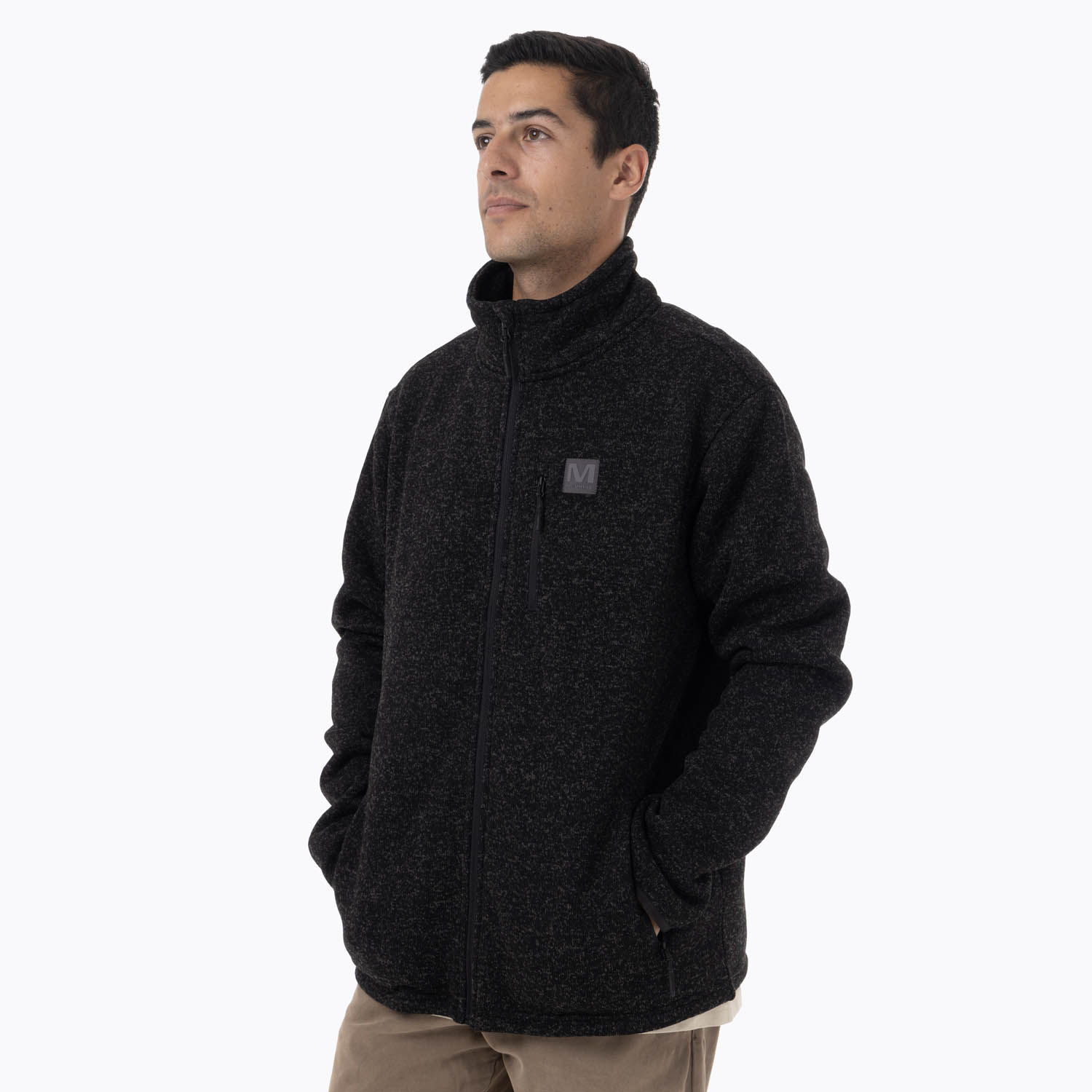 CASACA HOMBRE EPAUSS KNITTED FULL-ZIP MELANGE NEGRO - 2