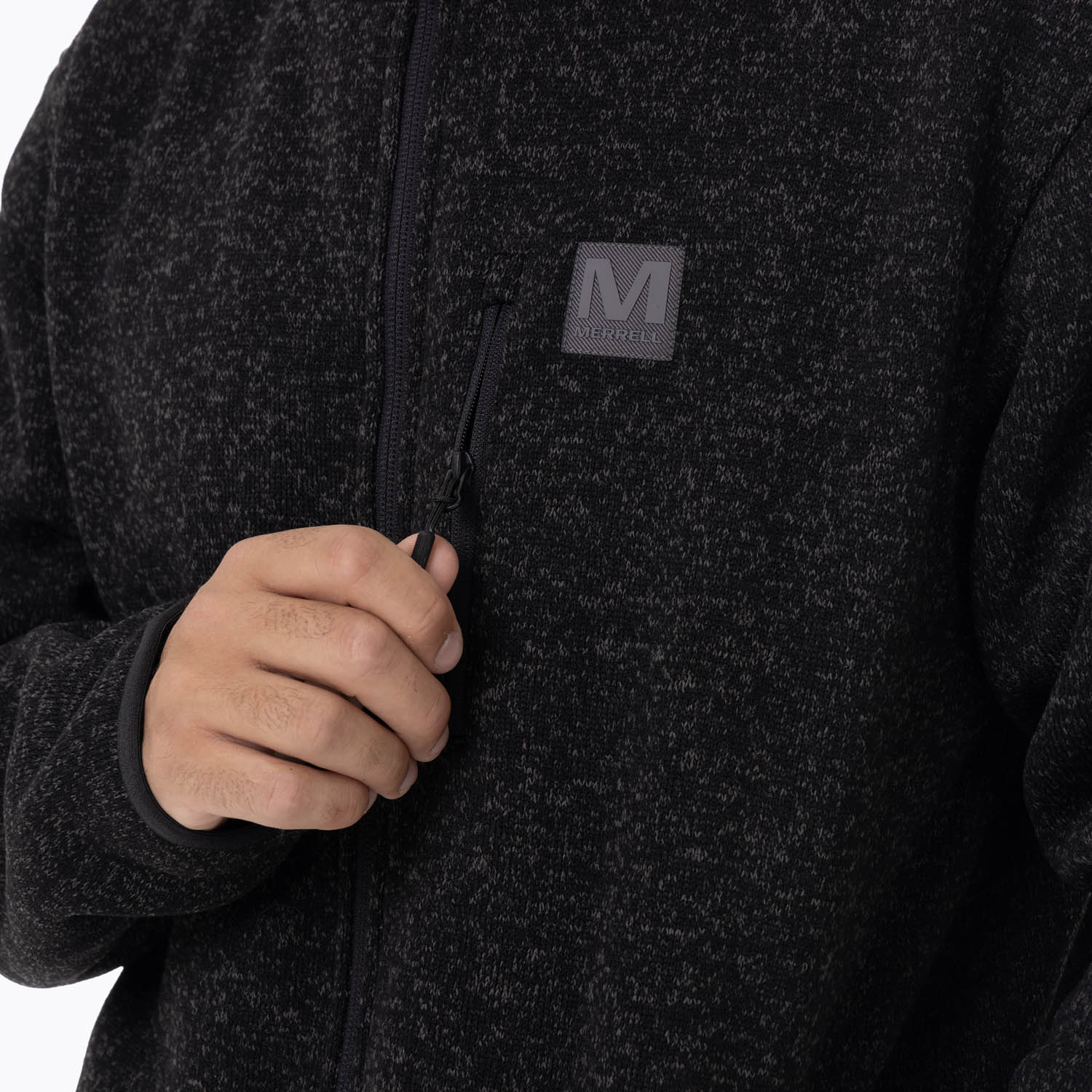 CASACA HOMBRE EPAUSS KNITTED FULL-ZIP MELANGE NEGRO - 5