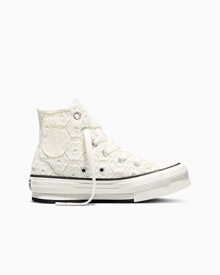 ZAPATILLAS NIÑA CHUCK TAYLOR ALL STAR EVA LIFT PLATFORM FLORAL CROCHET CREMA - 1