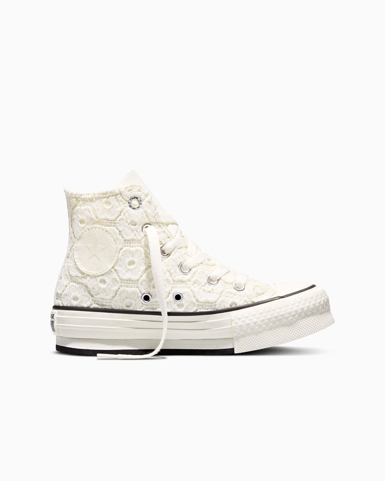 ZAPATILLAS NIÑA CHUCK TAYLOR ALL STAR EVA LIFT PLATFORM FLORAL CROCHET CREMA - 1