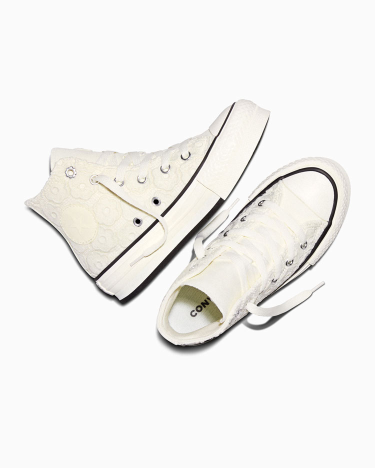 ZAPATILLAS NIÑA CHUCK TAYLOR ALL STAR EVA LIFT PLATFORM FLORAL CROCHET CREMA - 3
