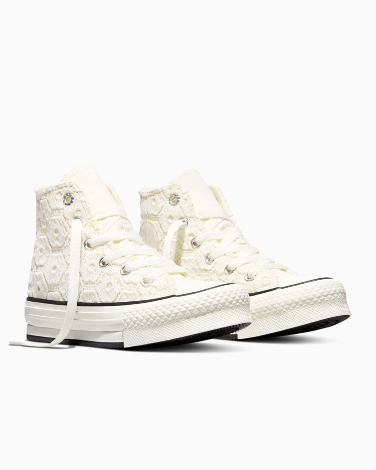 ZAPATILLAS NIÑA CHUCK TAYLOR ALL STAR EVA LIFT PLATFORM FLORAL CROCHET CREMA - 4