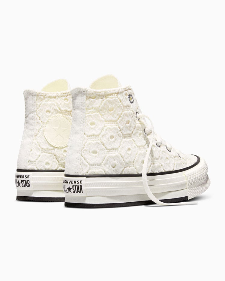 ZAPATILLAS NIÑA EVA LIFT PLATFORM FLORAL CROCHET CREMA - 5