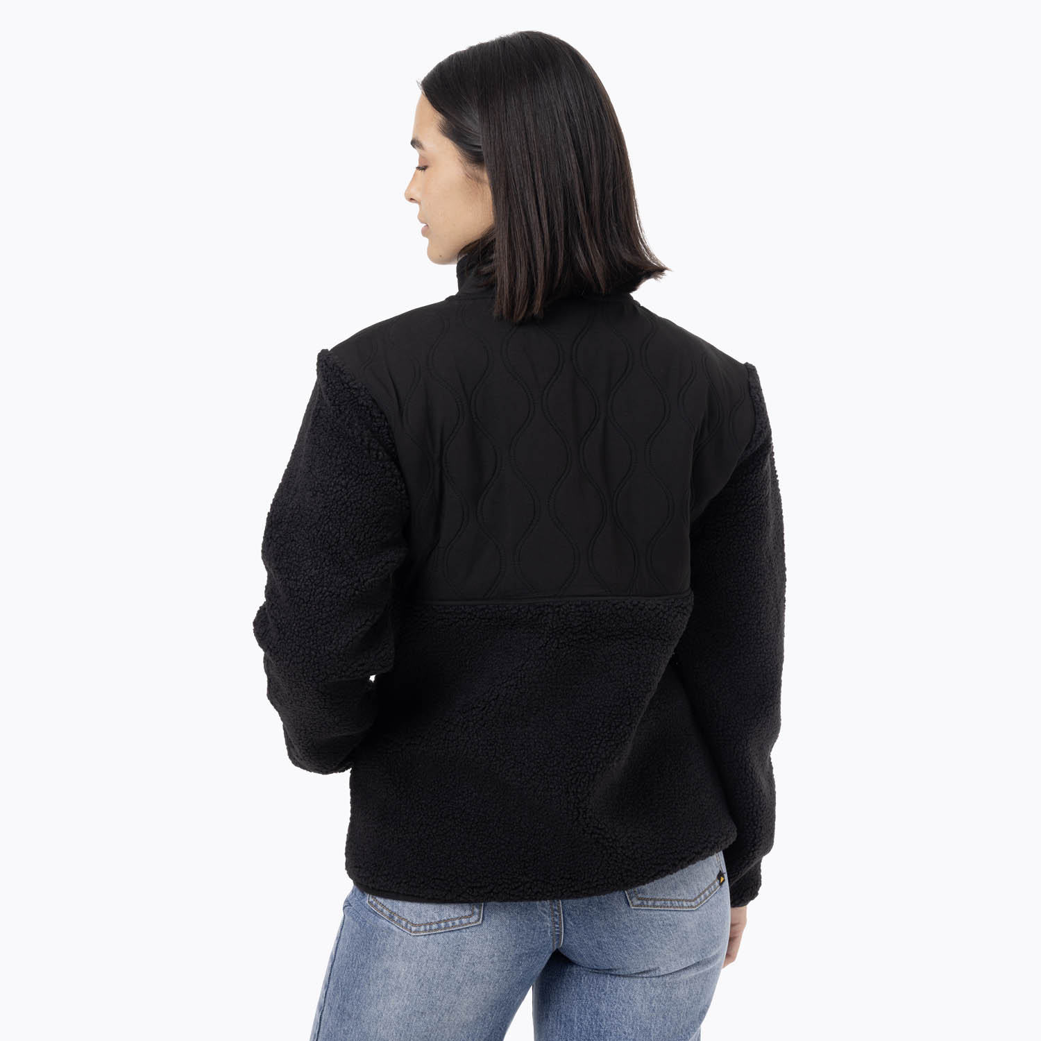 CASACA MUJER FULL-ZIP SHERPA NEGRO - 4