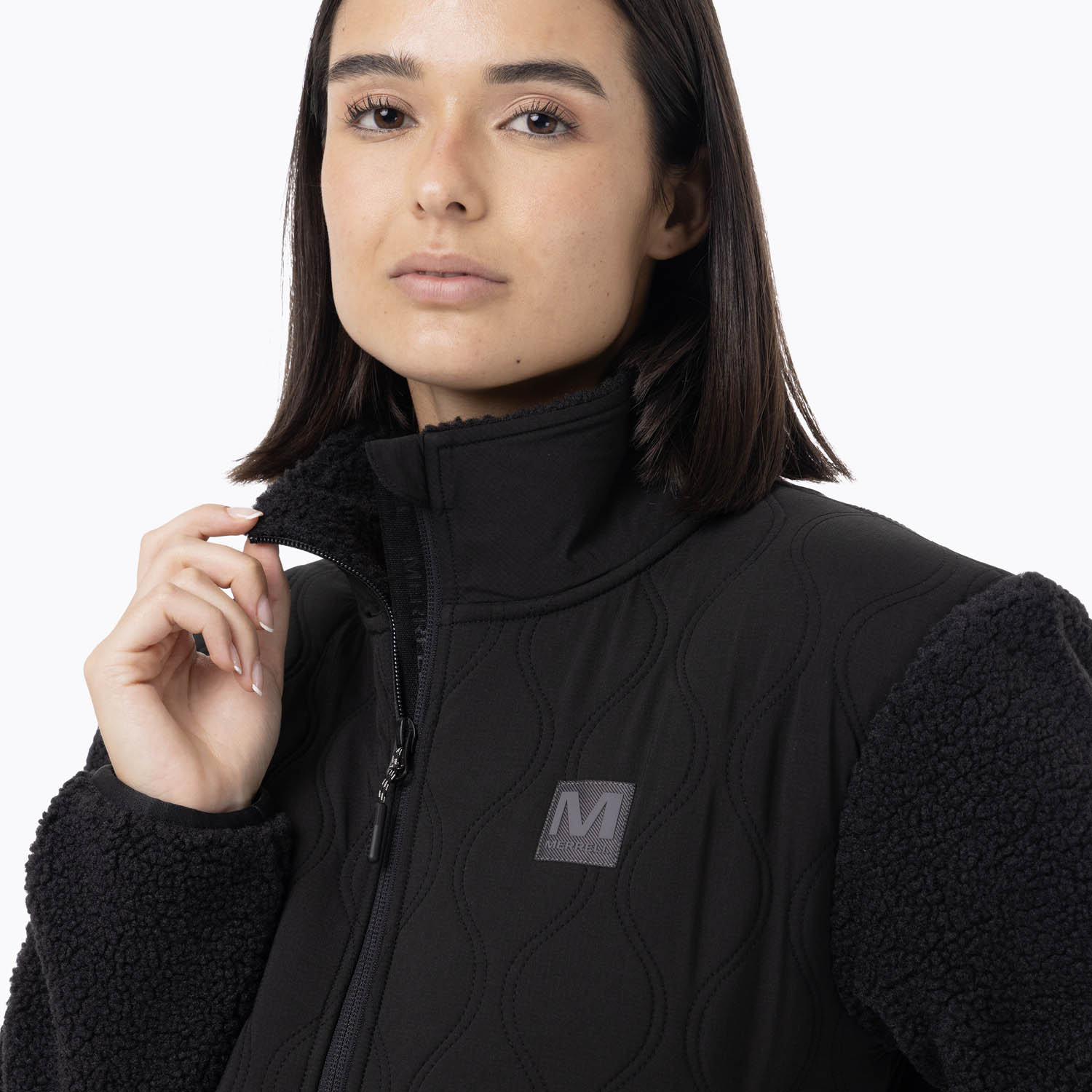 CASACA MUJER FULL-ZIP SHERPA NEGRO - 6