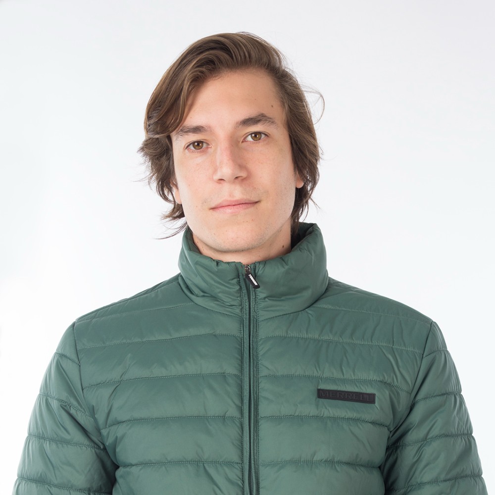 CASACA HOMBRE CONRAD SUPER LIGHTWEIGHT MOCK NECK PUFFER VERDE - 6