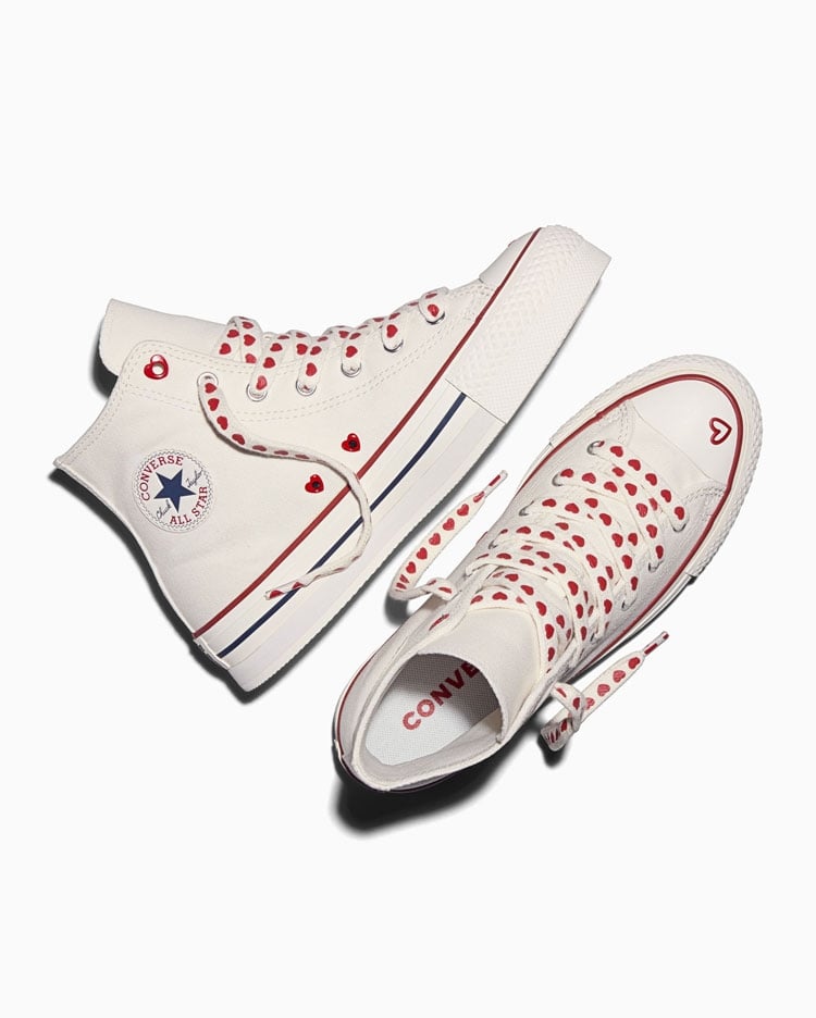ZAPATILLAS MUJER CHUCK TAYLOR EVA LIFT PLATFORM HEARTS BLANCO - 3