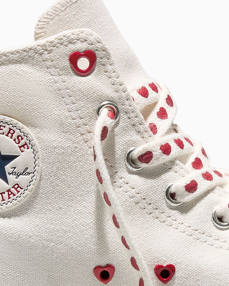 ZAPATILLAS MUJER CHUCK TAYLOR EVA LIFT PLATFORM HEARTS BLANCO - 6