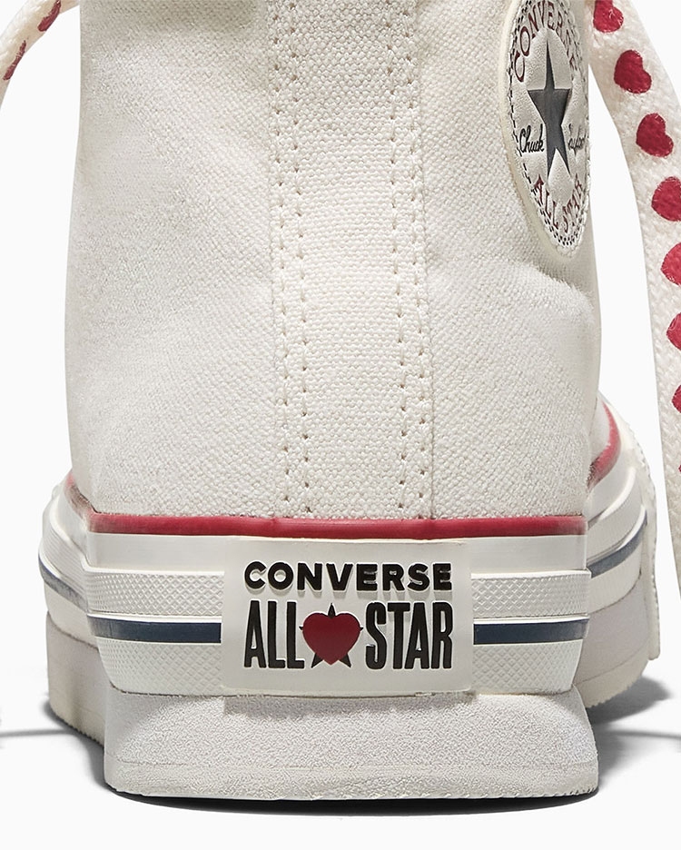 ZAPATILLAS MUJER CHUCK TAYLOR EVA LIFT PLATFORM HEARTS BLANCO - 8