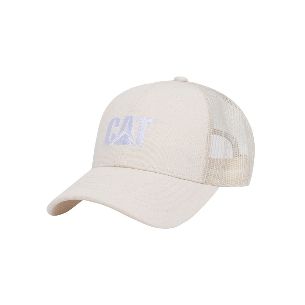 GORRO MUJER CAT LOGO MESH BACK CREMA - 1