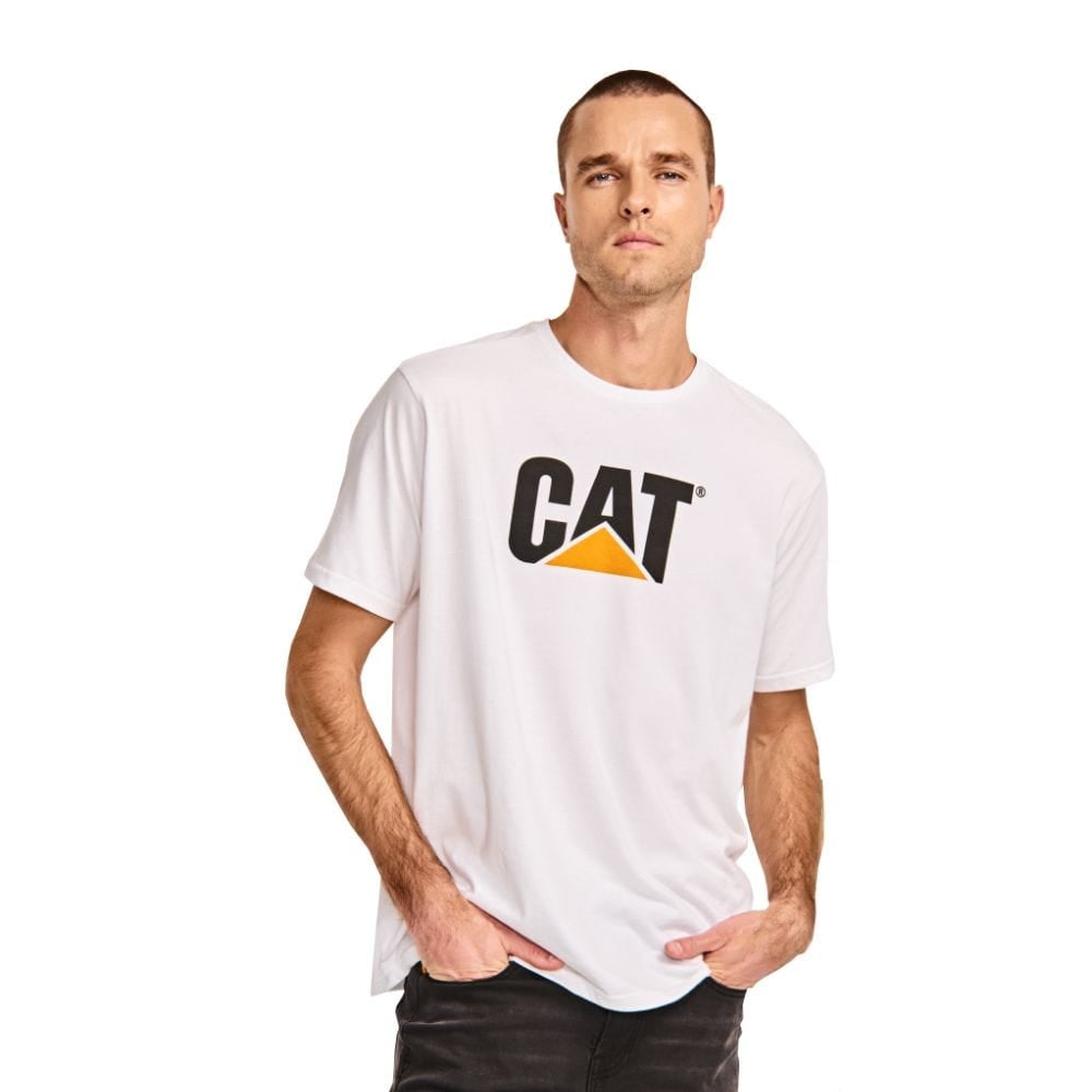 POLO HOMBRE CAT LOGO BLANCO - 2