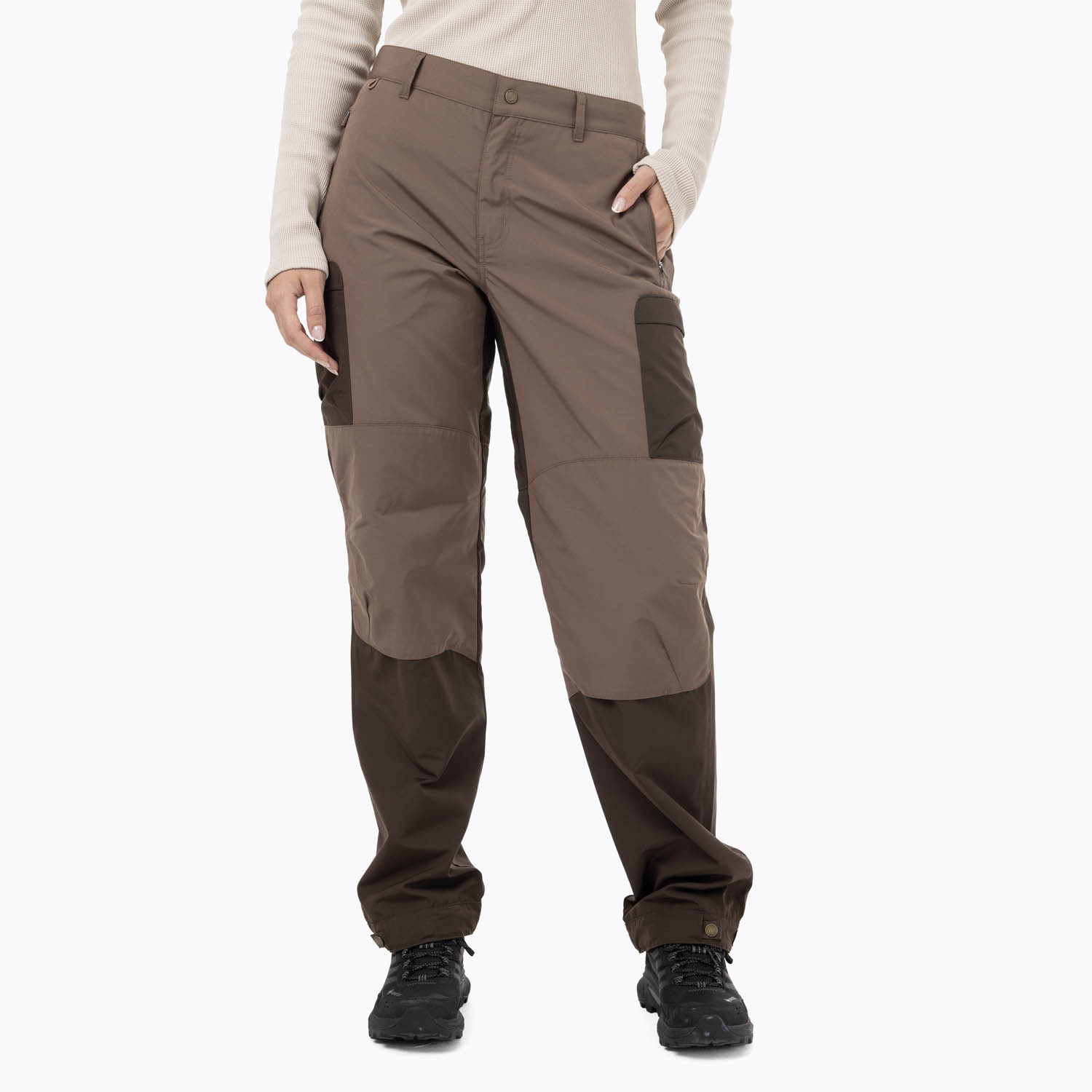 PANTALÓN MUJER TECHNICAL WITH PRE-SHAPED KNEES MARRÓN - 1