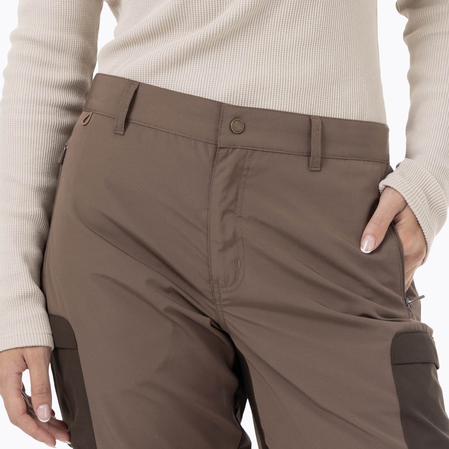 PANTALÓN MUJER TECHNICAL WITH PRE-SHAPED KNEES MARRÓN - 5