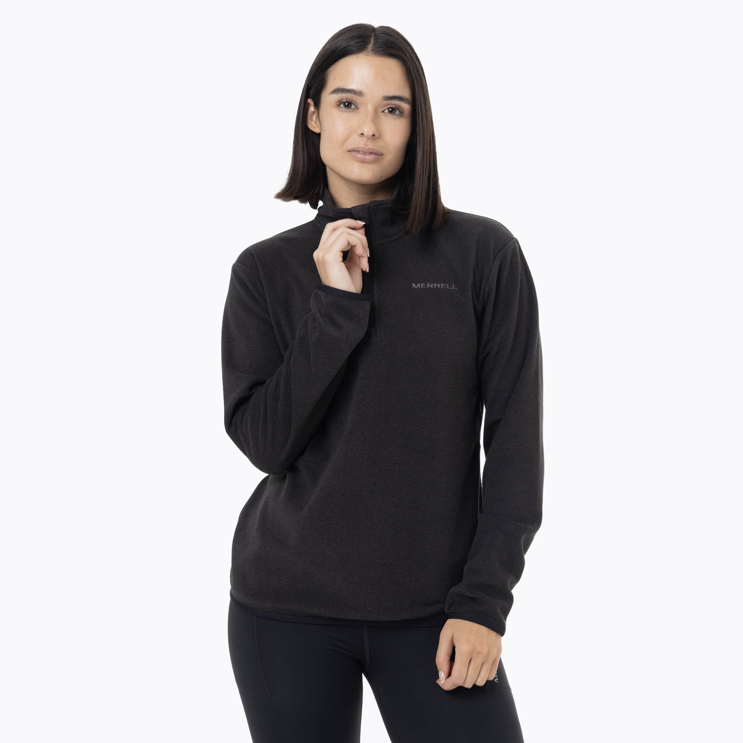 CASACA MUJER MICROFLEECE ZIP TOP ULTRA LIGHT NEGRO - 1