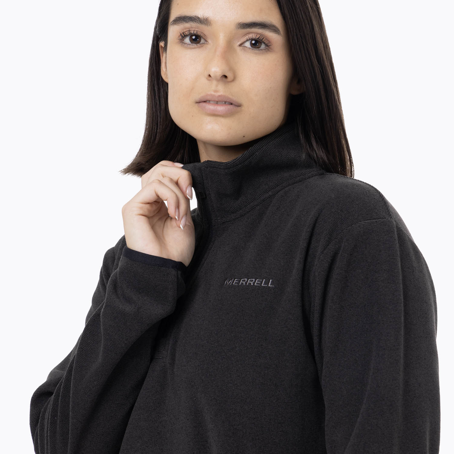 CASACA MUJER MICROFLEECE ZIP TOP ULTRA LIGHT NEGRO - 5