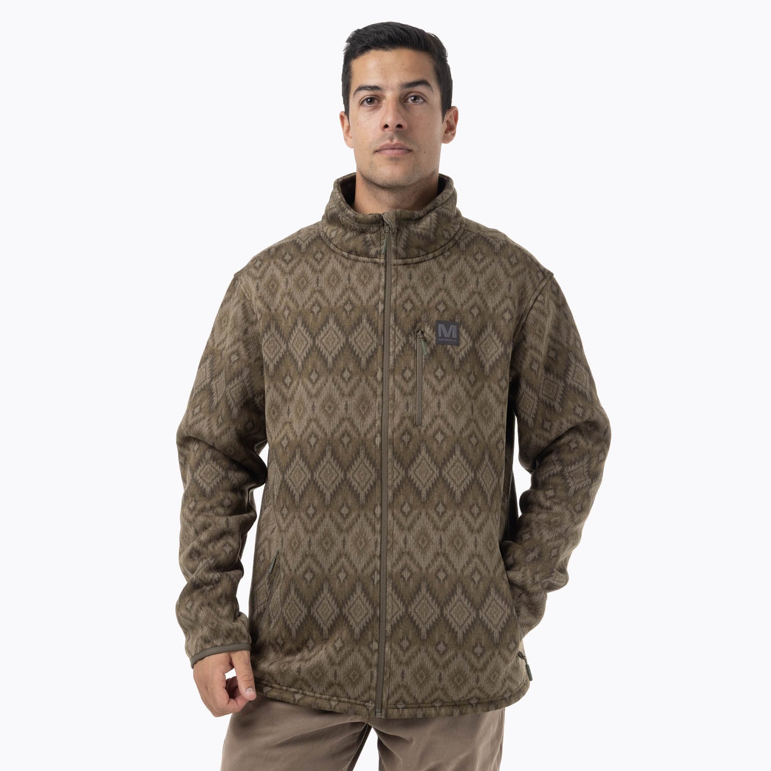 CASACA HOMBRE EPAUSS KNITTED FULL-ZIP MELANGE VERDE - 1