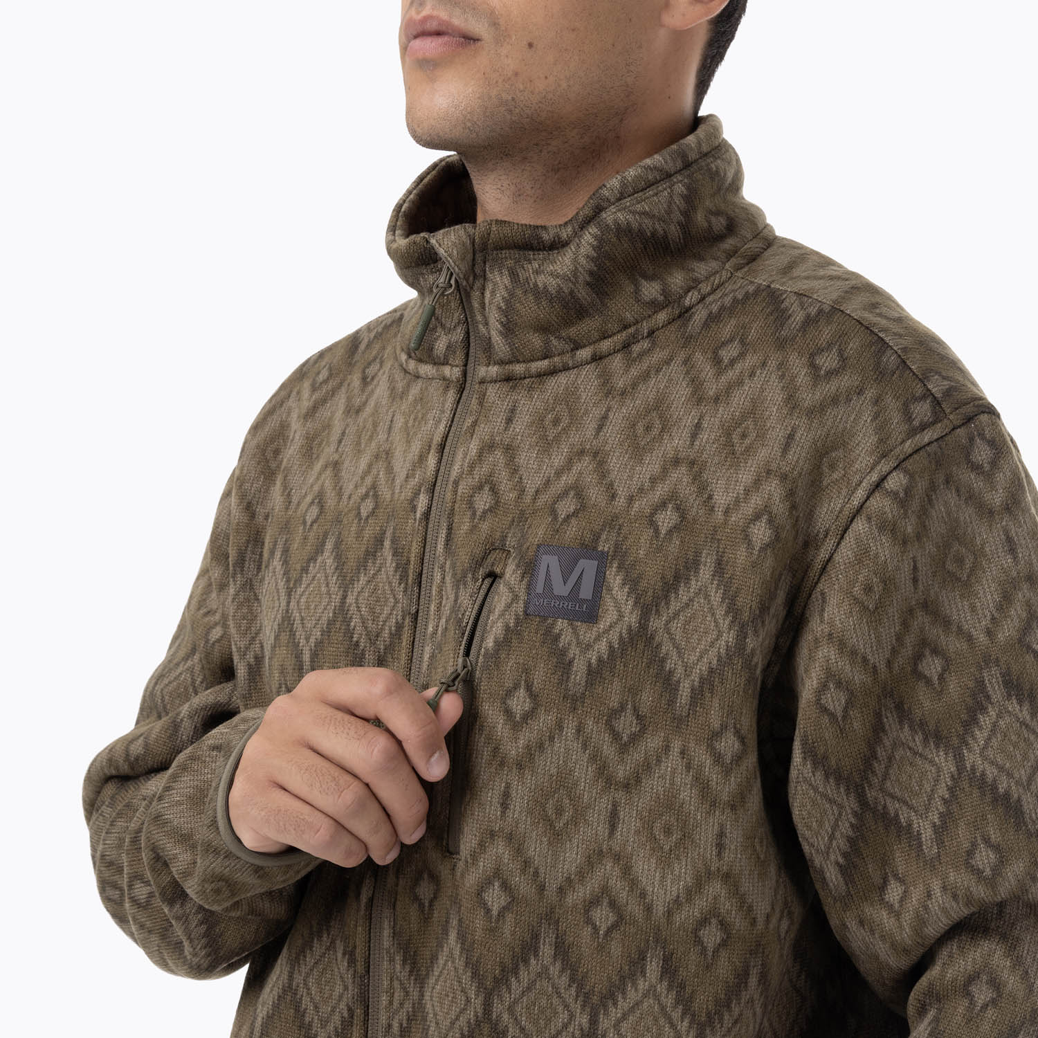 CASACA HOMBRE EPAUSS KNITTED FULL-ZIP MELANGE VERDE - 5