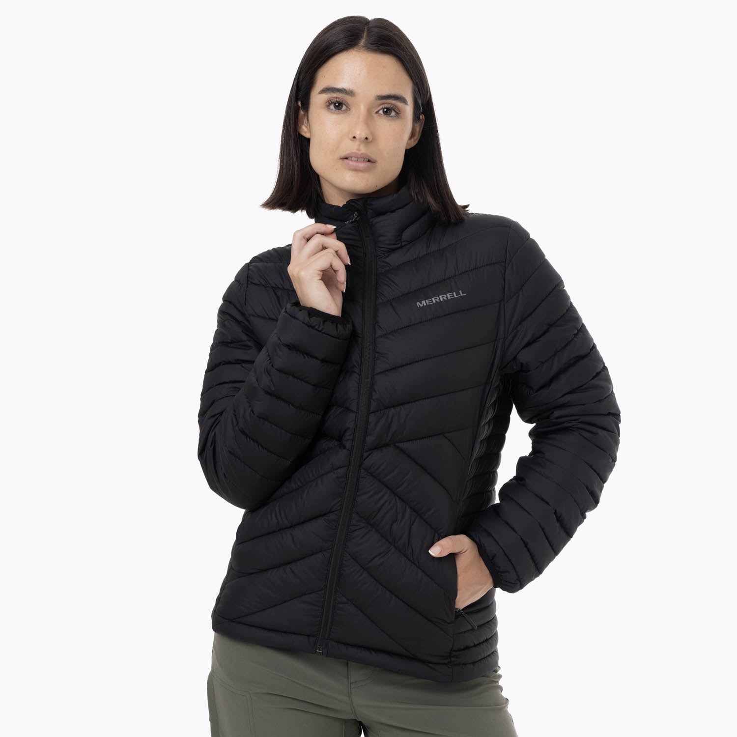 CASACA MUJER FULL ZIPPER PARKA NEGRO - 3