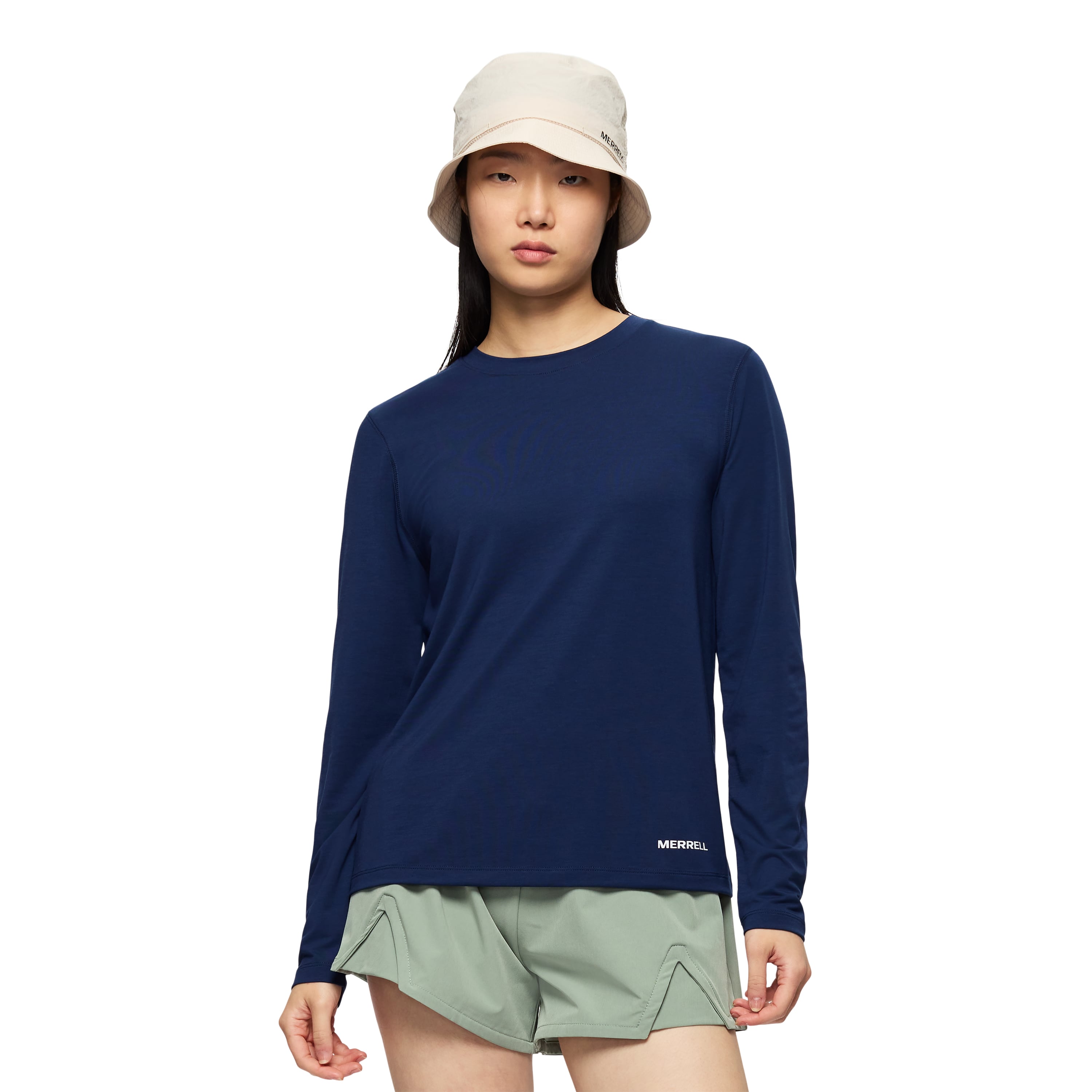 POLO MUJER LELA TENCEL LS AZUL - 1