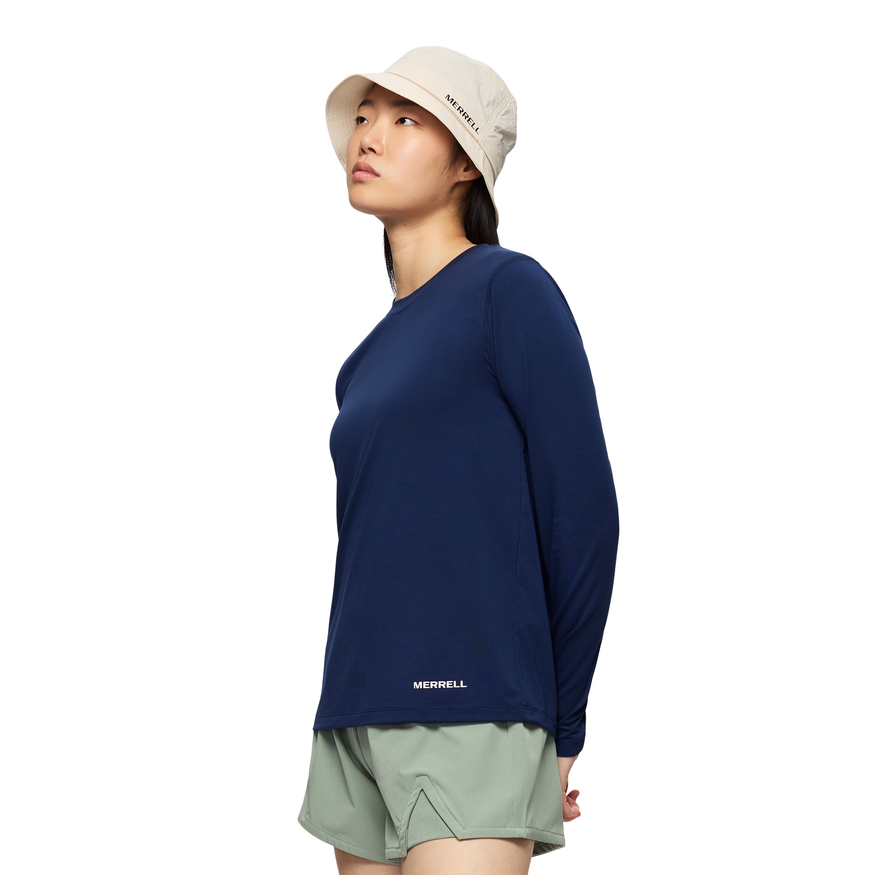 POLO MUJER LELA TENCEL LS AZUL - 2