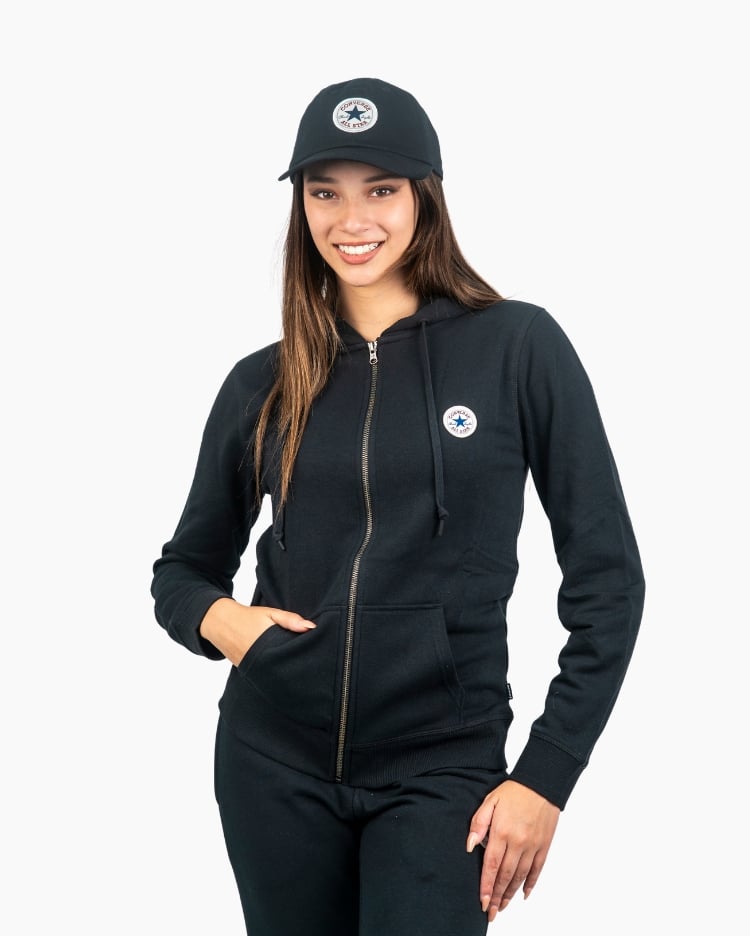 POLERA MUJER CORE FULL ZIP NEGRO - 2