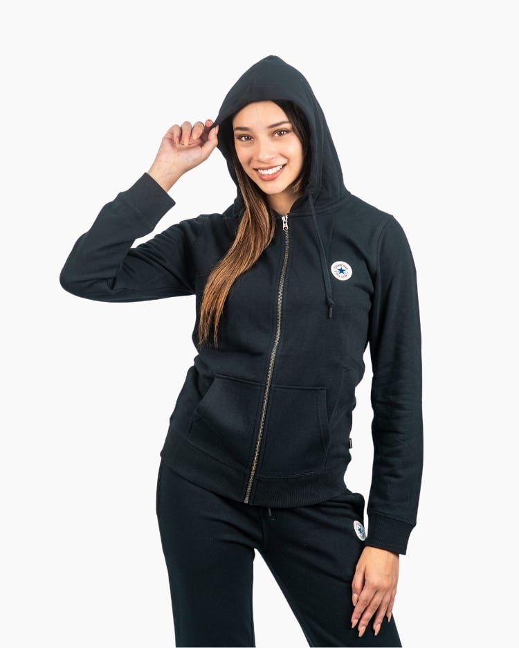 POLERA MUJER CORE FULL ZIP NEGRO - 3