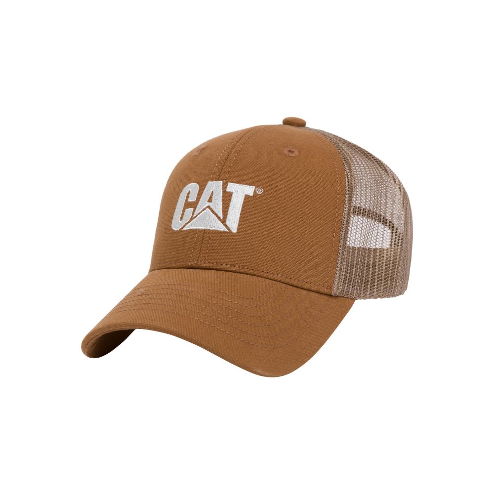 GORRO MUJER CAT LOGO MESH BACK MARRÓN - 1