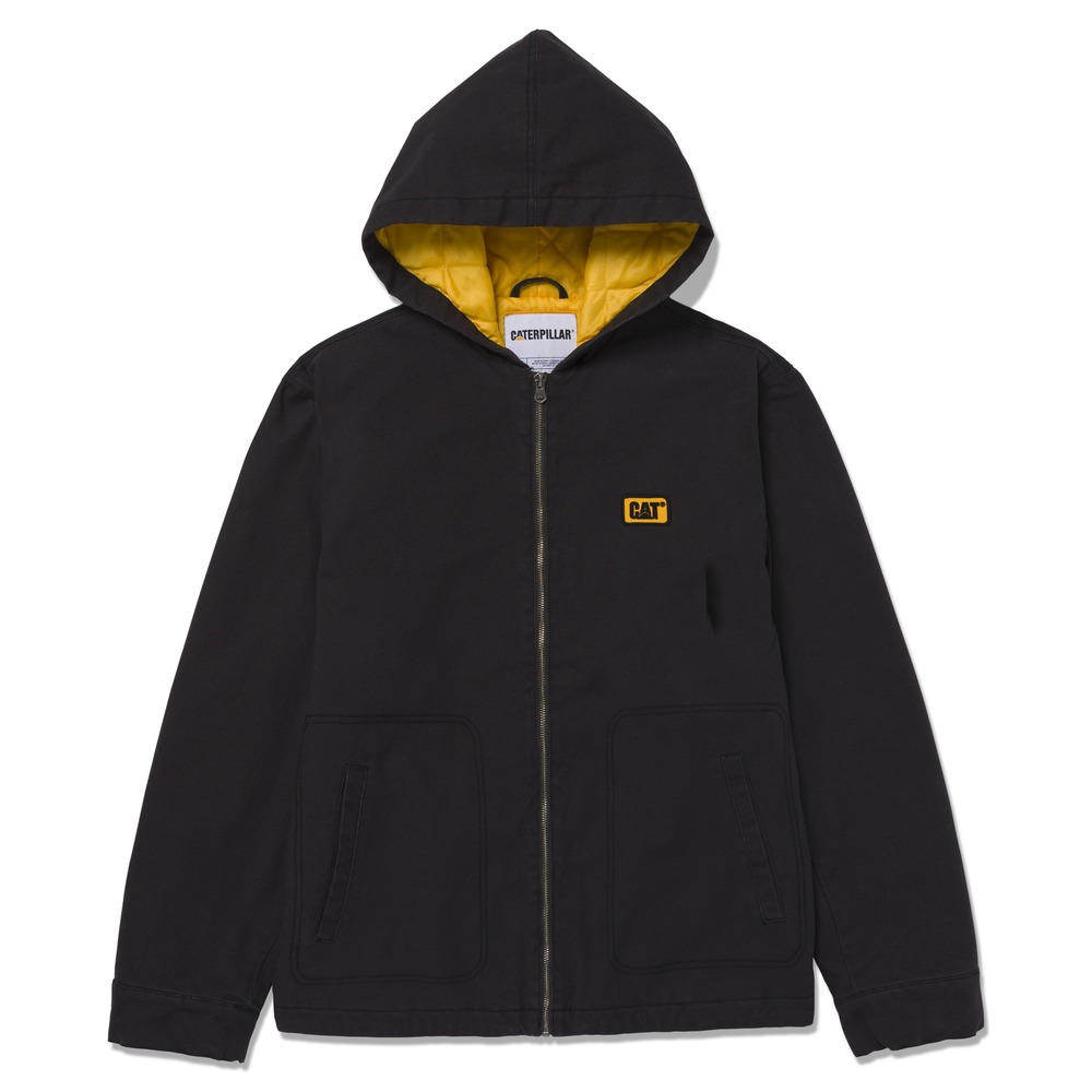 CASACA HOMBRE CANVAS INSULATED HOODED NEGRO V1 - 1