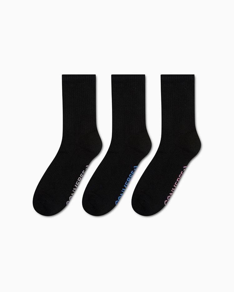 MEDIAS MUJER PACK X3 HALF CREW NEGRO V1 - 1