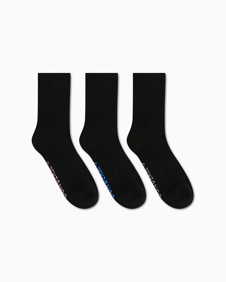 MEDIAS MUJER PACK X3 HALF CREW NEGRO V1 - 2