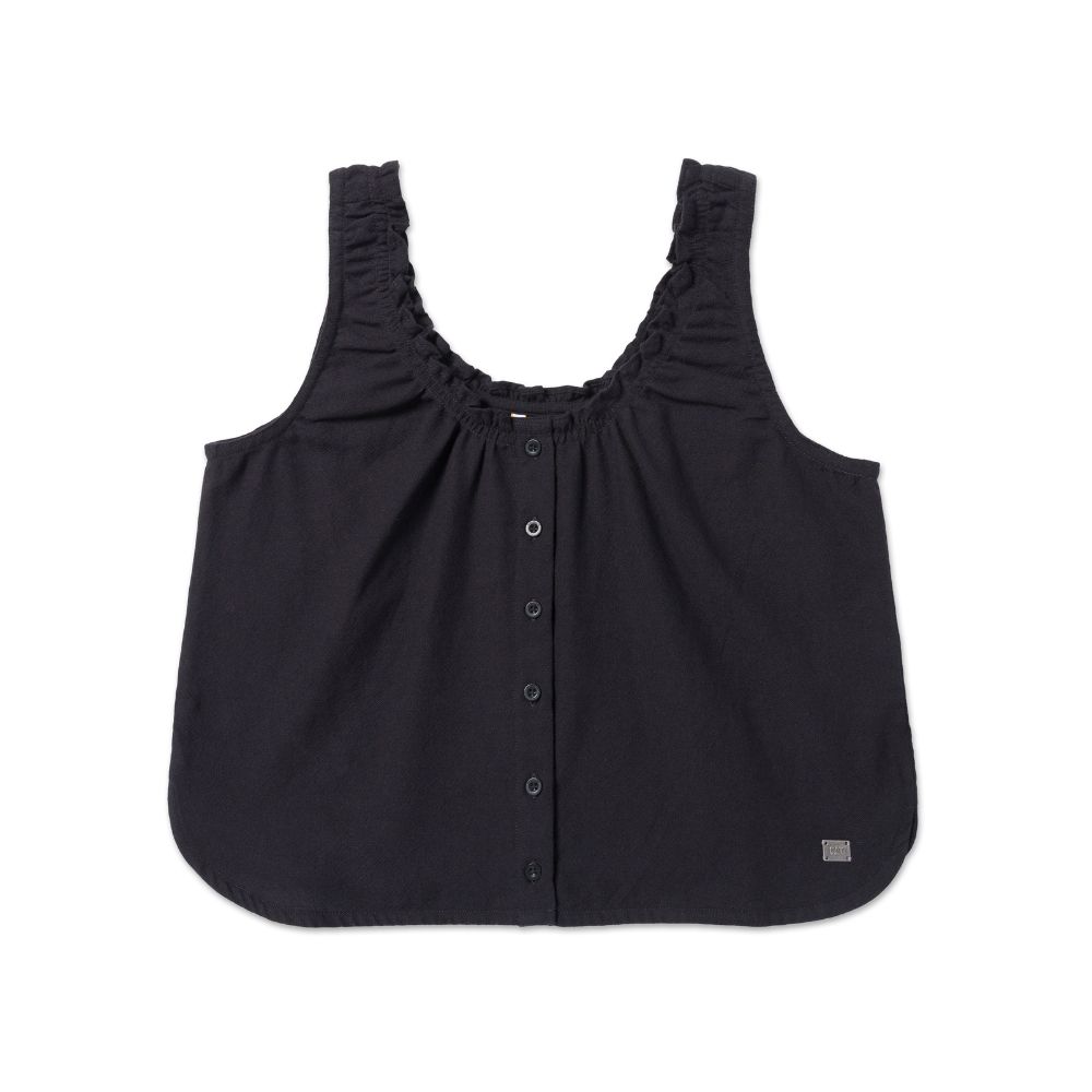 BLUSA MUJER U-NECK BUTTON FRONT NEGRO - 1