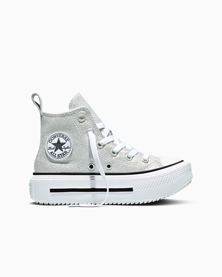 CHUCK TAYLOR ALL STAR DOUBLE STACK PLATFORM SHINE GRIS - 1