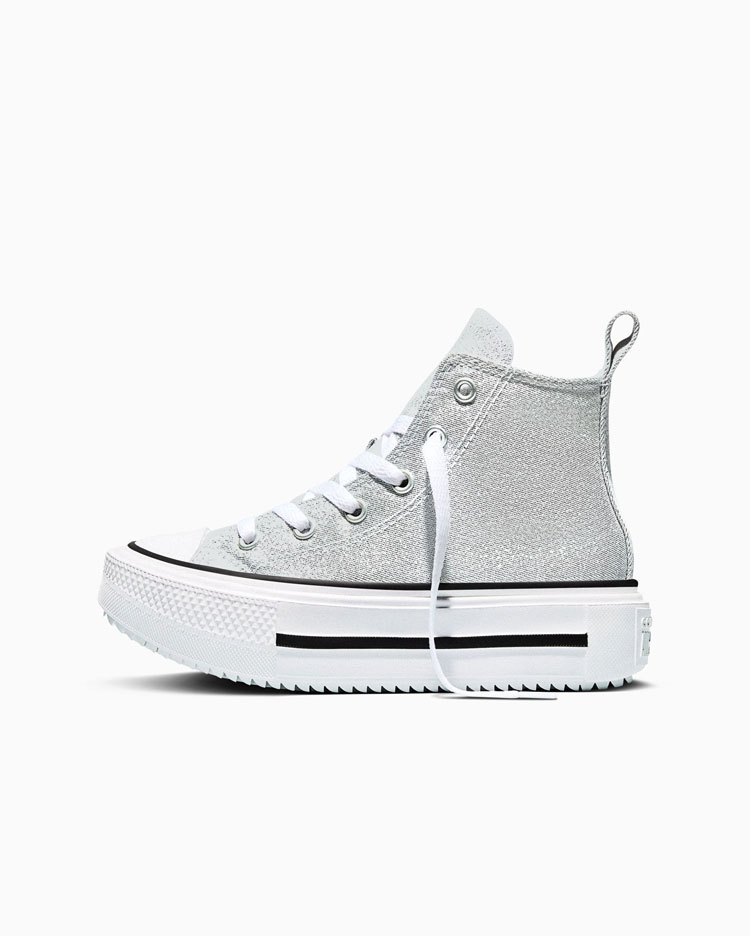 CHUCK TAYLOR ALL STAR DOUBLE STACK PLATFORM SHINE GRIS - 2