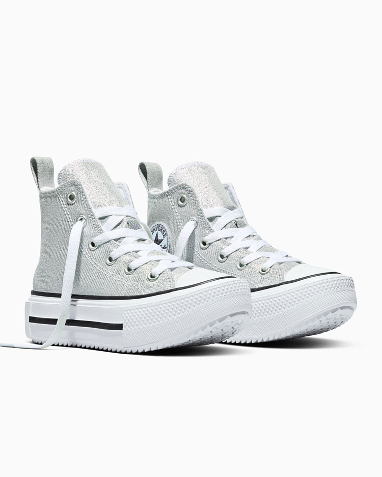 CHUCK TAYLOR ALL STAR DOUBLE STACK PLATFORM SHINE GRIS - 4