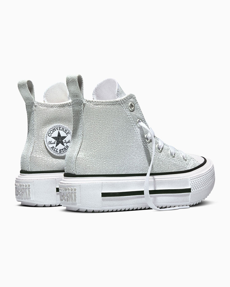 CHUCK TAYLOR ALL STAR DOUBLE STACK PLATFORM SHINE GRIS - 5