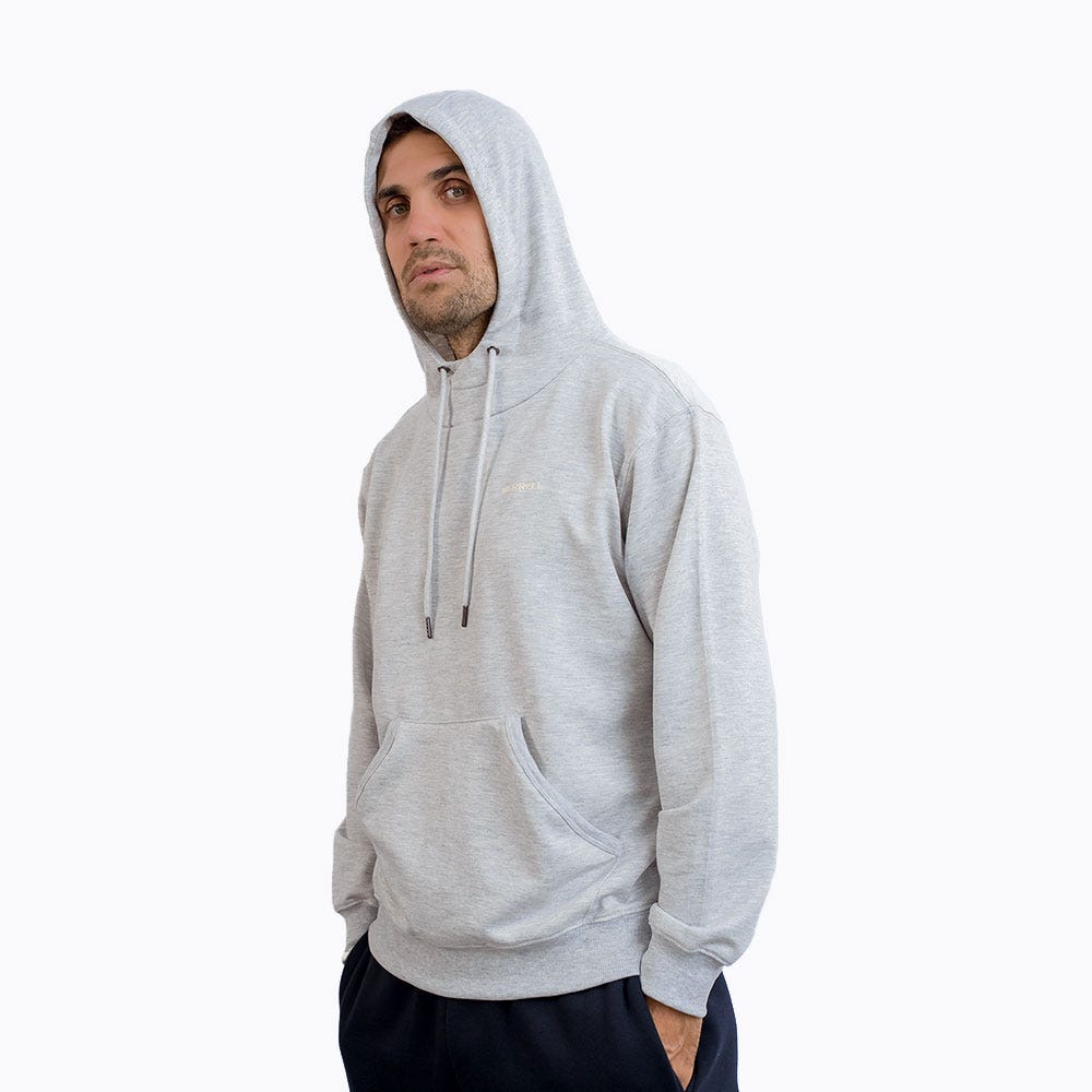POLERA HOMBRE BASIC HOODY GRIS - 5